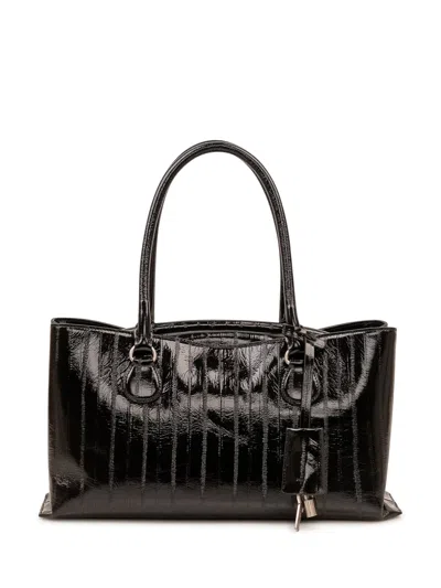 Osoi Patent Leather Tote Bag In Tide Black