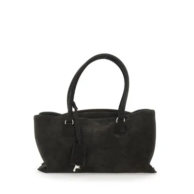 Osoi Shell Brot Brown Shopper With Two Handles And Key Pendant In Suede