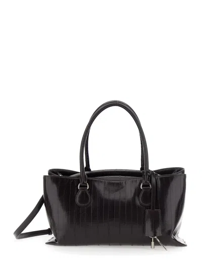 Osoi Shell Brot Leather Shoulder Handbag With Removable Pendant And Adjustable Strap, 35.5x21x11.5 C In Brown