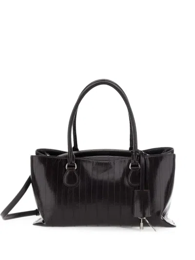 Osoi Shell Brot Lizard-effect Leather Shoulder Bag In Brown