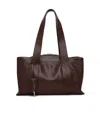 Osoi Shell Duffel Leather Shoulder Bag In Brown