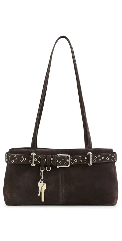 Osoi Shoulder Brocle Bag Suede Mocha Eyelets