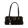 Osoi Brocle Buckled Suede Mini Bag In Black