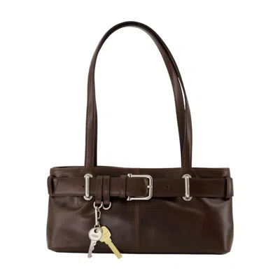 Osoi Shoulder Brocle Mini Bag - Leather - Brown In Black