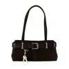 Osoi Brocle Buckled Suede Mini Bag In Black