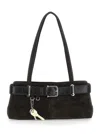 Osoi Brocle Brown Shoulder Bag With Belt And Pendant Key Details In Suede Woman In Brown