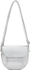 Osoi Cubby Coated Leather Shoulder Bag In Silver