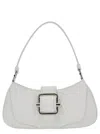 OSOI 'SMALL BROCLE' WHITE SHOULDER BAG IN HAMMERED LEATHER WOMAN