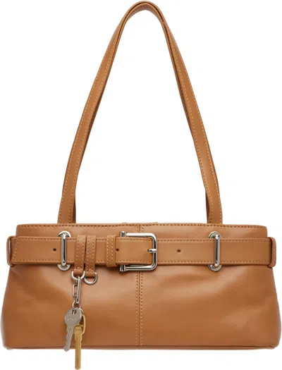 Osoi Tan Shoulder Brocle Mini Bag In Brown