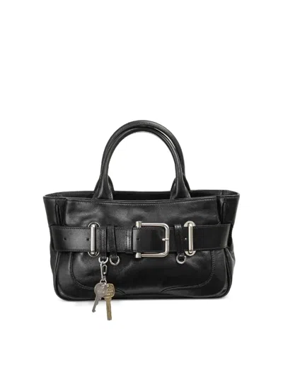 Osoi Tote Bocle Mini Bag In Glossy Black Leather