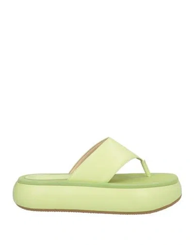 Osoi Woman Thong Sandal Lime Green Size 8 Leather