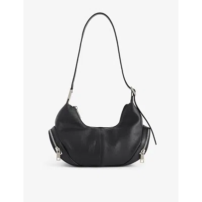 Osoi Womens Cargo Hobo Large Leather Shoulder Bag Black