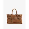 Osoi Womens Nubuck Brown Brocle Buckle Leather Tote Bag In Nubuck Brown