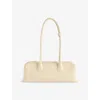 Osoi Womens Cream Boat Wide Leather Shoulder Bag In White
