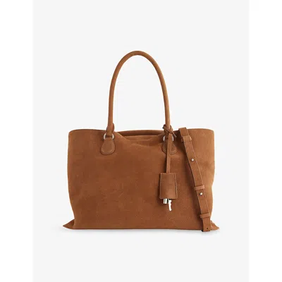 Osoi Womens Nubuck Brown Shell Brot Large Suede Tote