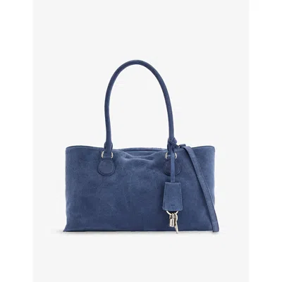 Osoi Womens Suede Navy Shell Brot Suede Tote