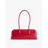 Osoi Womens Plum Red Boat Wide Leather Shoulder Bag