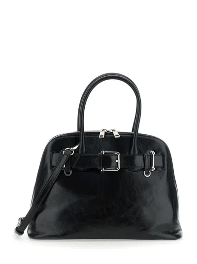 Osoi 'zip Brocle' Black Handbag With Belt With Metal Buckle And Top Shoulder Strap
