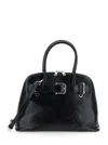 Osoi Zip Brocle Black Handbag With Belt With Metal Buckle And Top Shoulder Strap In Leather Woman In Black