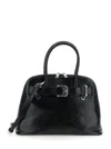 Osoi 'zip Brocle' Black Handbag With Belt With Metal Buckle And Top Shoulder Strap In Leather Woman