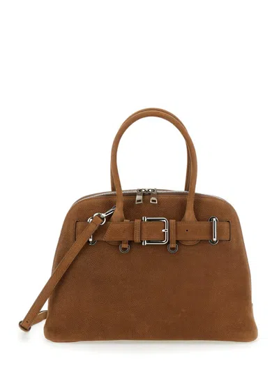 Osoi 'zip Brocle' Brown Handbag With Belt With Metal Buckle And Top Shoulder Strap