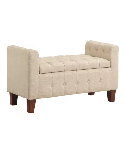 Osp Home Furnishings Darnley Storage Bench In Fabric In Cream