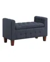 Osp Home Furnishings Darnley Storage Bench In Fabric In Navy