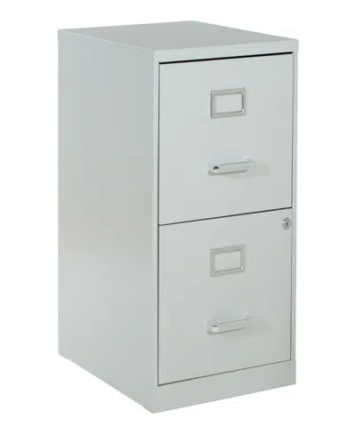 Osp Home Furnishings Office Star 23.5" 2 Drawer Locking Metal File Cabinet In Gray