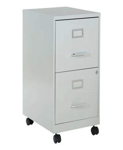 Osp Home Furnishings Office Star 26.75" 2 Drawer Mobile Locking Metal File Cabinet In Gray