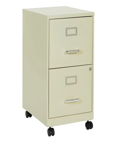Osp Home Furnishings Office Star 26.75" 2 Drawer Mobile Locking Metal File Cabinet In Tan