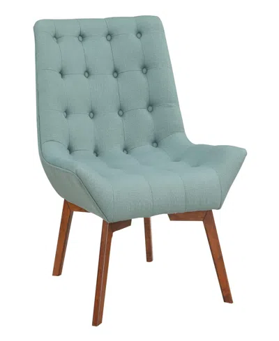 Osp Home Furnishings Office Star 33.5" Wood, Fabric Shelly Tufted Chair In Sea