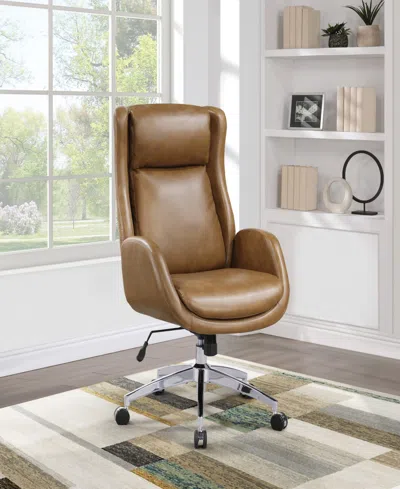 Osp Home Furnishings Office Star Blanchard Office Chair In Nutmeg Leatherette Upholstery