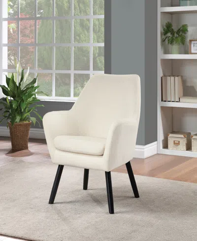 Osp Home Furnishings Office Star Della Mid-century Accent Chair In Linen Fabric With Black Finish Legs
