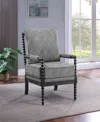 Osp Home Furnishings Office Star Eliza Black Spindle Chair With Graphite Fabric In Graphite