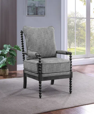 Osp Home Furnishings Office Star Eliza Black Spindle Chair With Graphite Fabric