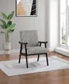 OSP HOME FURNISHINGS OFFICE STAR WELDON ARMCHAIR IN GRAPHITE FABRIC WITH BLACK FINISHED FRAME