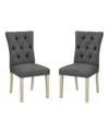 OSP HOME FURNISHINGS PRESTON DINING CHAIR 2-PACK WITH ANTIQUE-LIKE BRONZE NAILHEADS AND BRUSHED LEGS IN FABRIC