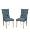 Osp Home Furnishings Preston Dining Chair 2-pack With Antique-like Bronze Nailheads And Brushed Legs In Fabric In Indigo