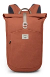 Osprey Arcane Waterproof Roll Top Backpack In Porcelain Orange Heather