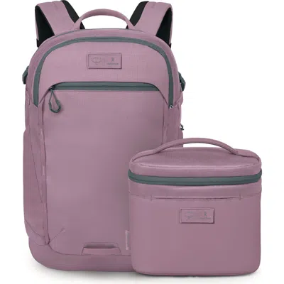 Osprey Axis X Hydro Flask Backpack & Insulated Lunch Bag Bundle In Purple