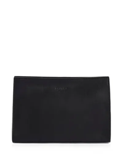 Osprey Carter Logo-debossed Leather Wash Bag In Black