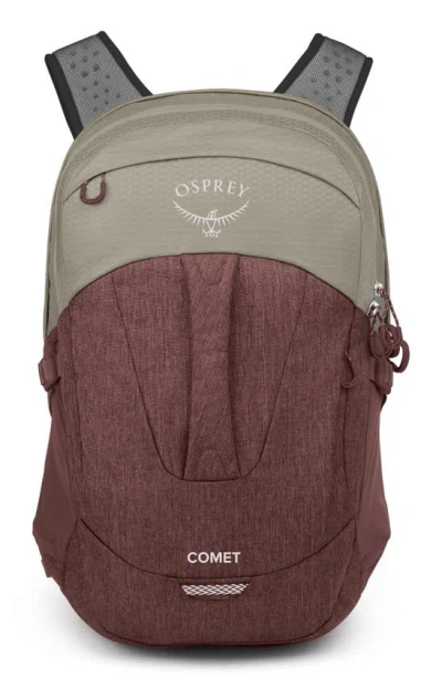 Osprey Comet Backpack In Sawdust Tan/ Raisin Red