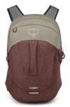 Osprey Comet Backpack In Sawdust Tan/raisin Red