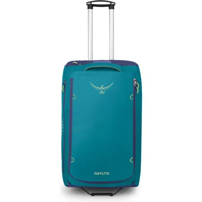 Osprey Daylite 85l 28-inch Wheeled Duffle Bag Luggage In Blue Spikemoss/alkaline