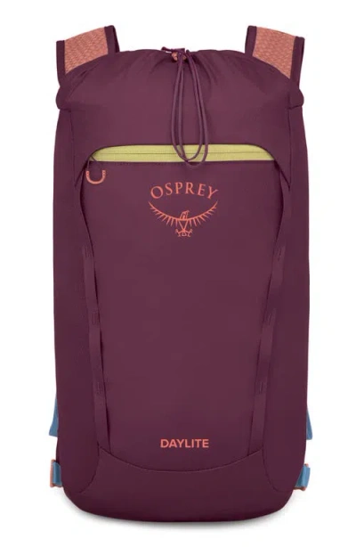 Osprey Daylite Cinch Backpack In Burgundy