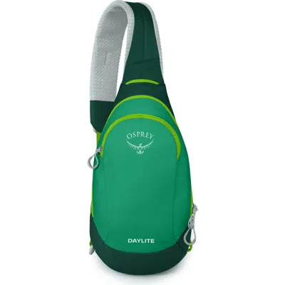 Osprey Daylite Water Repellent Sling Backpack In Escapade Green/baikal Green