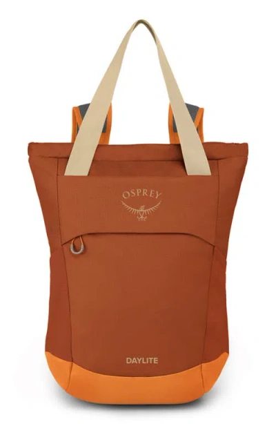 Osprey Daylite Water Repellent Tote Pack In Umber/tequila Sunrise