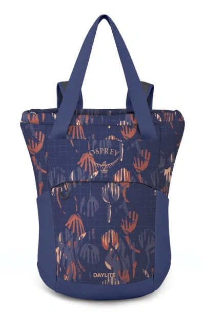 Osprey Daylite Water Repellent Tote Pack In Wild Blossom Print/alkaline