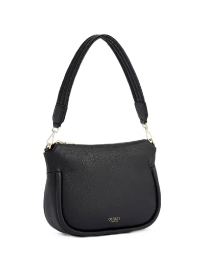 Osprey Grained-leather Shoulder Bag In Black
