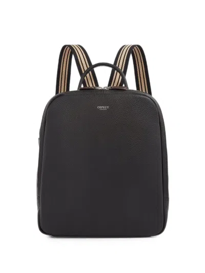Osprey Grained-leather Striped-strap Backpack Bag In Brown
